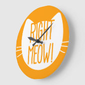 右ニャー! ラージ壁時計 (傾斜)
