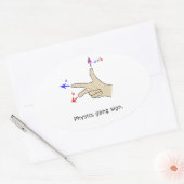 右ハンドルールクロス製品物理集団記号 楕円形シール (封筒)