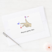 右ハンドルールクロス製品物理集団記号 長方形シール (封筒)