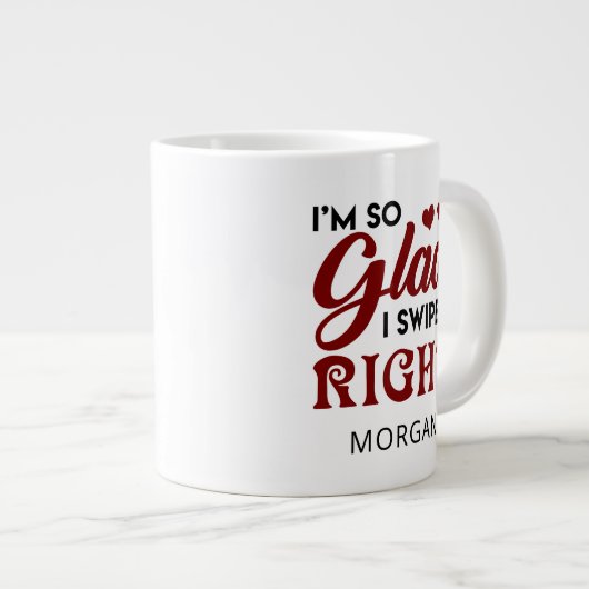 右バレンタインにスワイプして良パーソナライズされたかった ジャンボコーヒーマグカップ (正面右)