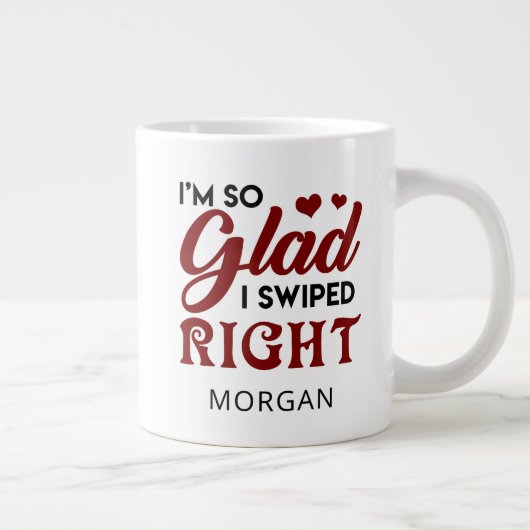 右バレンタインにスワイプして良パーソナライズされたかった ジャンボコーヒーマグカップ (右)