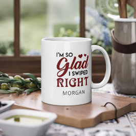 右バレンタインにスワイプして良パーソナライズされたかった ジャンボコーヒーマグカップ