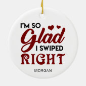 右バレンタインにスワイプして良パーソナライズされたかった セラミックオーナメント (裏面)