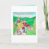 右パス子供ハイキングファーザー誕生日 カード (正面)