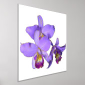 右パープルオーキッドグループプリントポスター 箔ポスター (レイダウン)