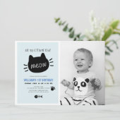 右ミウブルー誕生日写真 招待状 (スタンド正面)