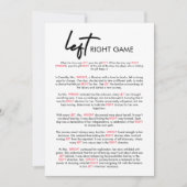 右モダン離れブライダルシャワーゲームカード 招待状 (正面)