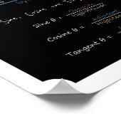 右三角三角三角法の教育カルクボード ポスター (角)