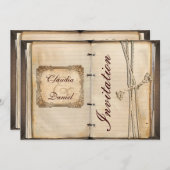 右上隅に「49」のないビンテージ結婚式 招待状 (正面/裏面)