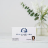 右下の真珠の写真が付いている名刺 名刺 (スタンド正面)