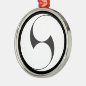 右二つ巴(地抜き) メタルオーナメント (左)