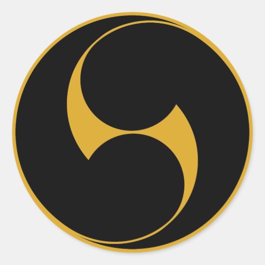 右二つ巴（地抜き） ラウンドシール (正面)