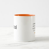 右利きの過激なスローガンMug ツートーンマグカップ (中央)