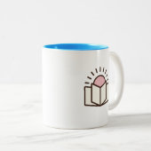 右利きの2音マグブルー ツートーンマグカップ (正面右)