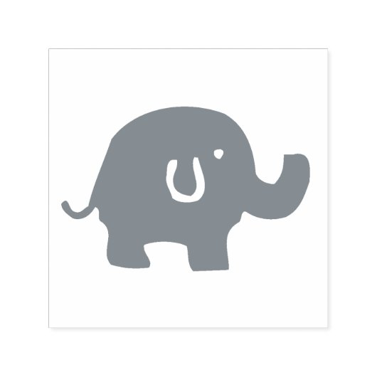 右向きかわいい灰色の象 セルフインキングスタンプ (デザイン)