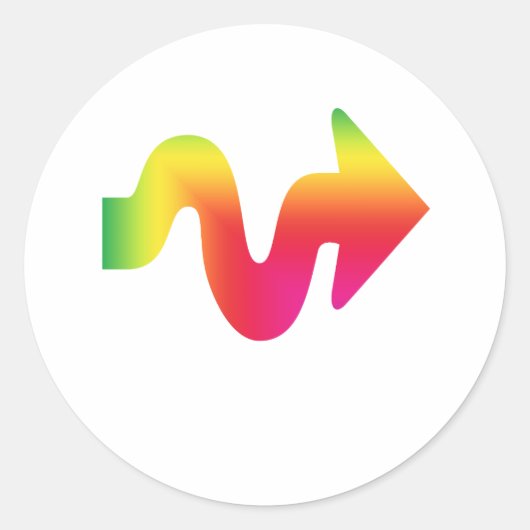 右向きの色付き矢印 ラウンドシール (正面)