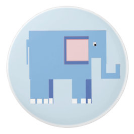 右向きの青い象 セラミックノブ