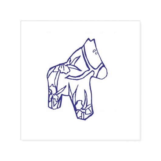 右向きアイリスホース自己インキングスタンプ セルフインキングスタンプ (デザイン)