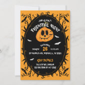 右夜怖いハロウィーンパンプキンカービングパーティー 招待状 (正面)