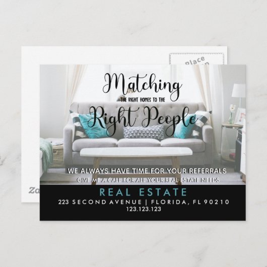 右実在家の発表に一致する不動産 案内ポストカード (正面/裏面)