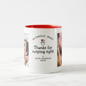 右感謝していの2写真の個人メッセージをスワイプする ツートーンマグカップ (中央)