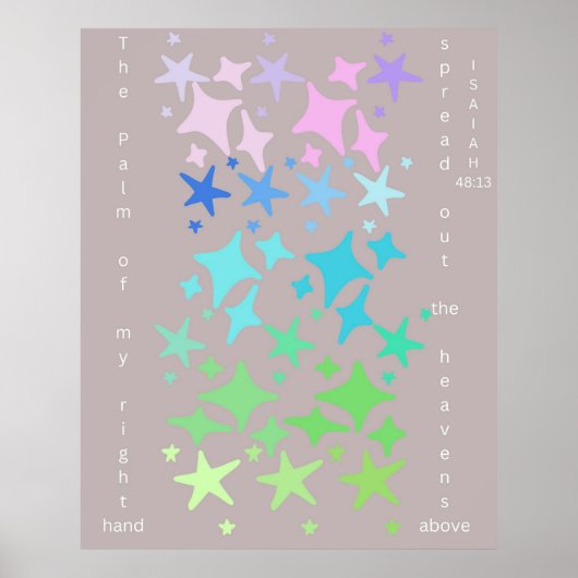 右手のひらで天を広げた ポスター (正面)