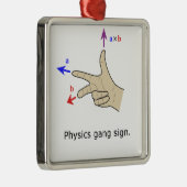 右手の法則のクロス積の物理学の集団の印 メタルオーナメント (右)