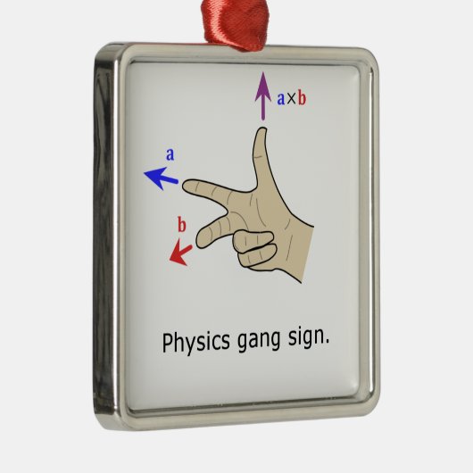 右手の法則のクロス積の物理学の集団の印 メタルオーナメント (右)