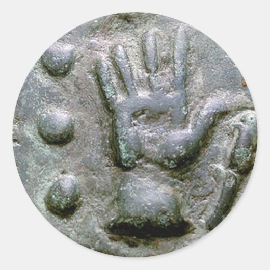 右手のAes墓の四角形 ラウンドシール (正面)