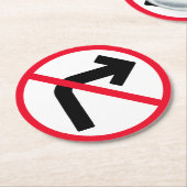 右折禁止標識 |丸カスタムコースター ラウンドペーパーコースター (アングル)