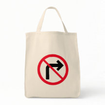 右折禁止標識 |食料品トートバッグ