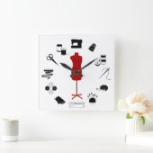 右揃え スクエア壁時計 (ホーム)