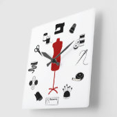 右揃え スクエア壁時計 (傾斜)