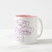 右最高のスワイプおもしろいEver Giral Love引用文 ツートーンマグカップ (正面右)