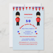 右王室の膝上50誕生日 招待状 (正面)