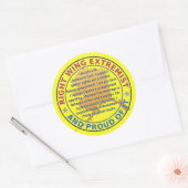 右翼過激派バンパーステッカー – アラスカ ラウンドシール (封筒)