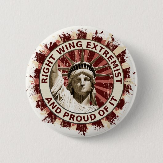 右翼過激派 缶バッジ (正面)