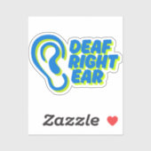 右耳の白い背景 シール (シート)