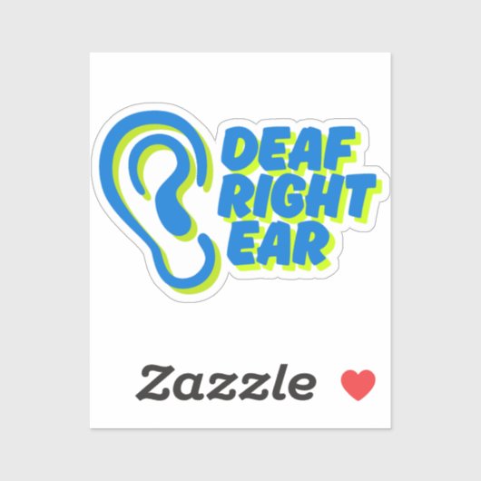 右耳の白い背景 シール (シート)