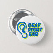 右耳の白い背景 缶バッジ (正面&裏面)