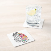 右脳離れ脳解析クリエイティブ脳 スクエアペーパーコースター (インサイチュ)