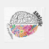 右脳離れ脳解析クリエイティブ脳 フリースブランケット (正面(横))