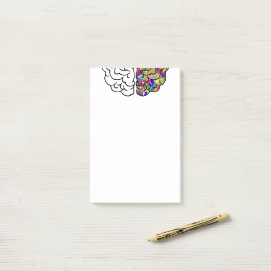 右脳、離れ脳 ポストイット (デスク上)