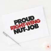 右誇りを持った右のウニの仕事 楕円形シール (封筒)