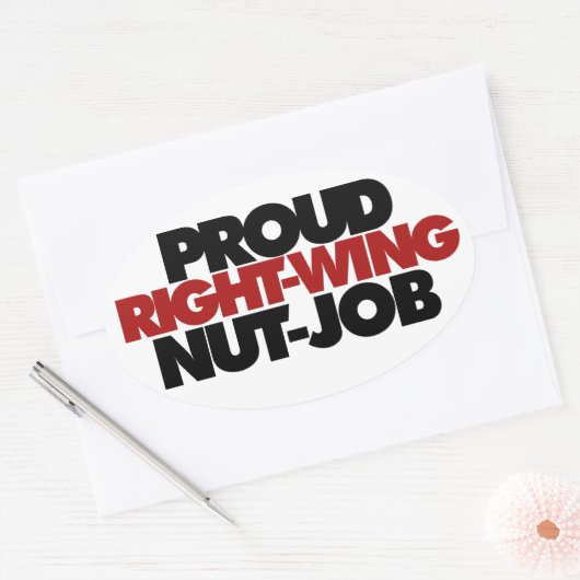 右誇りを持った右のウニの仕事 楕円形シール (封筒)