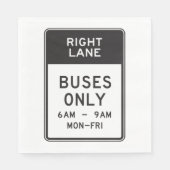 右車線バスのみ標識 スタンダードランチョンナプキン (正面)