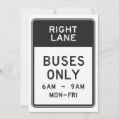 右車線バスのみ標識 招待状 (正面)