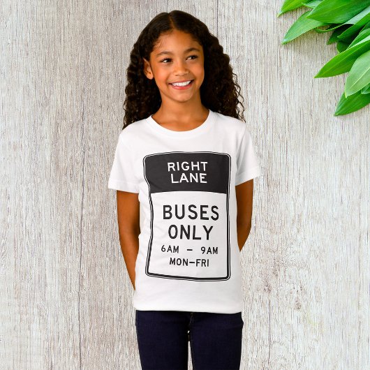 右車線バスのみ標識 Tシャツ