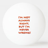 右間違ったおもしろい文字 卓球ボール (正面)