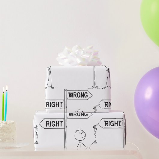 右間違ったイラストレーションラッピング紙 ラッピングペーパー